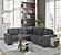 U2660 Grey Sofa Bed Sectional w/o Chaise & w/o Pullout by Global Furniture