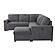 U2660 Grey Sectional w/o Chaise & w/Pullout Sofa Bed by Global Furniture