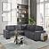 U2660 Grey Sectional w/o Chaise & w/Pullout Sofa Bed by Global Furniture