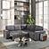 U2660 Grey Sectional w/o Chaise & w/Pullout Sofa Bed by Global Furniture