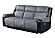 U5914/U5915 Grey/Black Reclining Sofa & Console Reclining Loveseat w/Immersive Sound & Blue LED by Global Furniture