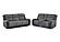 U5915 Grey/Black Console Reclining Loveseat w/Immersive Sound & Blue-color LED by Global Furniture
