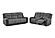U5915 Grey/Black Console Reclining Loveseat w/Immersive Sound & Blue-color LED by Global Furniture