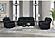 U6026 Black PU 72A Reclining Sofa/Console Reclining Loveseat w/LED & Speaker/Glider Recliner by Global Furniture
