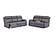U6026 Grey PU 46A Console Reclining Loveseat w/LED & Speaker by Global Furniture
