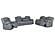 U7068 Grey 10 Power Reclining Sofa/Power Console Reclining Loveseat/Power Recliner w/LED by Global Furniture