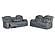 U7068 Grey 10 Power Reclining Sofa w/Drop Down Table, Wireless Charger, LED & USB by Global Furniture