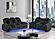U8000 Black Power Reclining Sofa w/Power Headrest, Dropdown Table w/Wood Trim & Reading Light & LED Light by Global Furniture