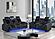 U8000 Black Power Reclining Sofa w/Power Headrest, Dropdown Table w/Wood Trim & Reading Light & LED Light by Global Furniture