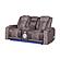 U8000 Brown Power Reclining Loveseat w/Console, Power Headrest, LED Light, & Bluetooth Speaker by Global Furniture