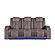 U8000 Brown Power Reclining Sofa w/Power Headrest, Dropdown Table w/Wood Trim & Reading Light, & LED Light by Global Furniture