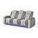 U8000 Grey Power Console Reclining Sofa & Power Console Reclining Loveseat by Global Furniture