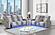 U8000 Grey Power Console Reclining Sofa & Power Console Reclining Loveseat by Global Furniture