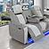 U8000 Grey Power Console Reclining Sofa & Power Console Reclining Loveseat w/Power Headrest Dropdown Table Reading Light & LED b