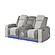 U8000 Grey Power Reclining Loveseat w/Console, Power Headrest, LED Light & Bluetooth Speaker by Global Furniture