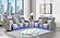 U8000 Grey Power Reclining Loveseat w/Console, Power Headrest, LED Light & Bluetooth Speaker by Global Furniture
