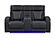 U8611 Blanche Charcoal P2 Power Reclining Sofa w/Power Headrest & LED/Power Console Reclining Loveseat w/Power Headrest, LED & S