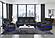 U8611 Blanche Charcoal P2 Power Reclining Sofa With Power Headrest & Power Console Reclining Loveseat w/Power Headrest, LED & Sp