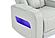 U8611 Blanche Silver Power Console Reclining Loveseat w/Power Headrest, LED & Speaker by Global Furniture