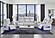 U8611 Blanche Silver Power Console Reclining Loveseat w/Power Headrest, LED & Speaker by Global Furniture
