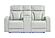 U8611 Blanche Silver Power Console Reclining Loveseat w/Power Headrest, LED & Speaker by Global Furniture