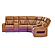 U8611 Camel Sectional w/Power Headrest, Continuous LED & Speaker by Global Furniture