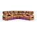 U8611 Camel Sectional w/Power Headrest, Continuous LED & Speaker by Global Furniture