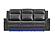 U8879 Charcoal Power Reclining Sofa w/LED & Global Surround System & Power Console Reclining Loveseat w/Power Recliner & LED by