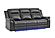 U8879 Charcoal Power Reclining Sofa w/LED & Global Surround System & Power Console Reclining Loveseat by Global Furniture