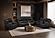 U8881/U8880 Black Leather Power Reclining Sofa & Power Console Reclining Loveseat by Global Furniture