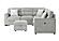 U9401 Nickel Sofa Bed Sectional w/3 Pillows & Ottoman by Global Furniture