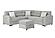 U9401 Nickel Sofa Bed Sectional w/3 Pillows & Ottoman by Global Furniture