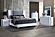 Ylime Smooth White Queen Bed w/LED Fully Slatted by Global Furniture