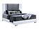Ylime Smooth White Queen Bed w/LED Fully Slatted by Global Furniture