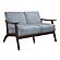 Carlson 2pc Set Sofa & Loveseat - Blue-Gray Velvet by Homelegance