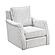 Bowden Swivel Chair - Off White w/Blue Stripe Pattern by Homelegance