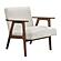 Omara Accent Chair - Beige & Warm Walnut by Homelegance