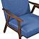 Omara Accent Chair - Blue & Warm Walnut by Homelegance