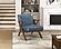 Gideon Accent Chair - Blue & Warm Walnut by Homelegance