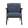 Gideon Accent Chair - Blue & Warm Walnut by Homelegance