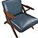 Gideon Accent Chair - Blue & Warm Walnut by Homelegance
