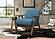Damala Accent Chair - Blue & Walnut by Homelegance