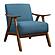 Damala Accent Chair - Blue & Walnut by Homelegance