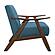 Damala Accent Chair - Blue & Walnut by Homelegance