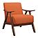 Damala Accent Chair - Orange & Walnut by Homelegance