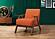 Damala Accent Chair - Orange & Walnut by Homelegance