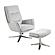 Parker Swivel Chair w/Ottoman - Gray by Homelegance