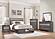 Luster California King Platform Bed w/Footboard Storage - Gray & Silver Glitter by Homelegance