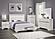 Luster California King Platform Bed w/Footboard Storage - White & Silver Glitter by Homelegance