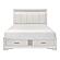 Luster Eastern King Platform Bed w/Footboard Storage - White & Silver Glitter by Homelegance